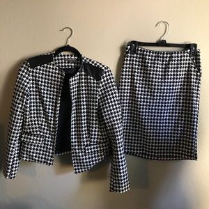 Petite Covington Houndstooth Blazer & Skirt Suit